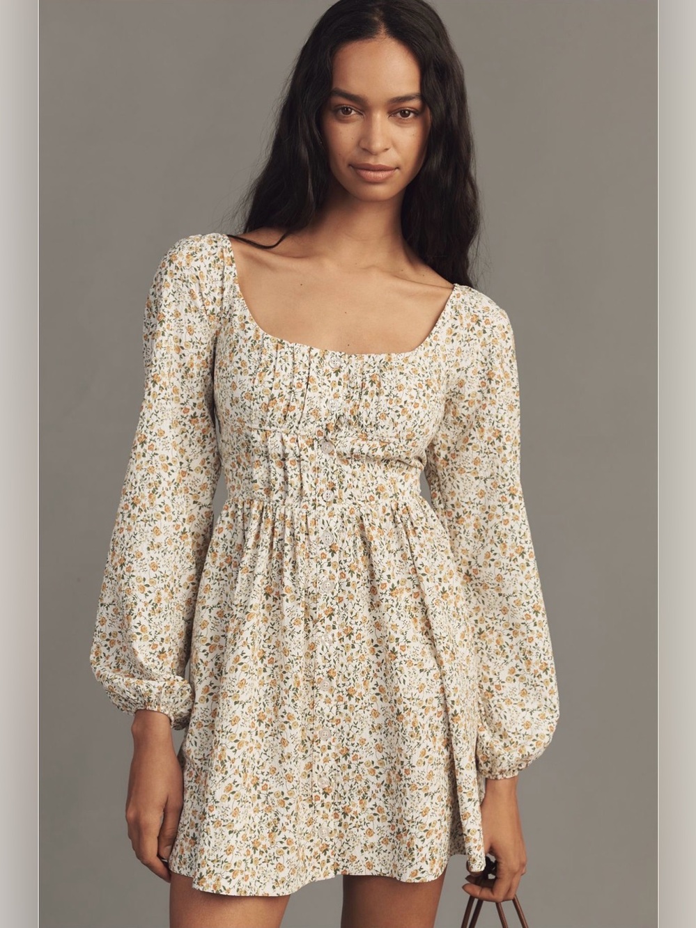 Anthropologie Long-Sleeve Corset A-Line
Mini Dress NWT